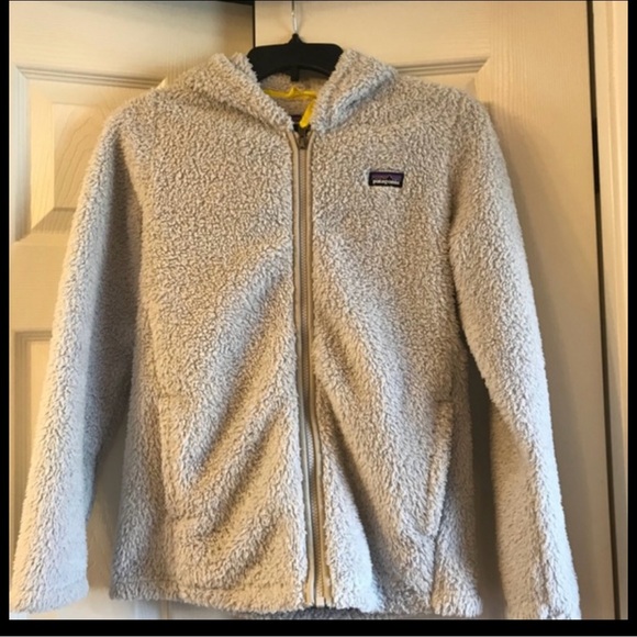 Patagonia, Los Gatos hooded fleece jacket SZ 14/XL, Gray EUC